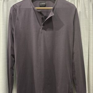 Cuts Clothing Men's Long Sleeve Henley in Dark Purple
